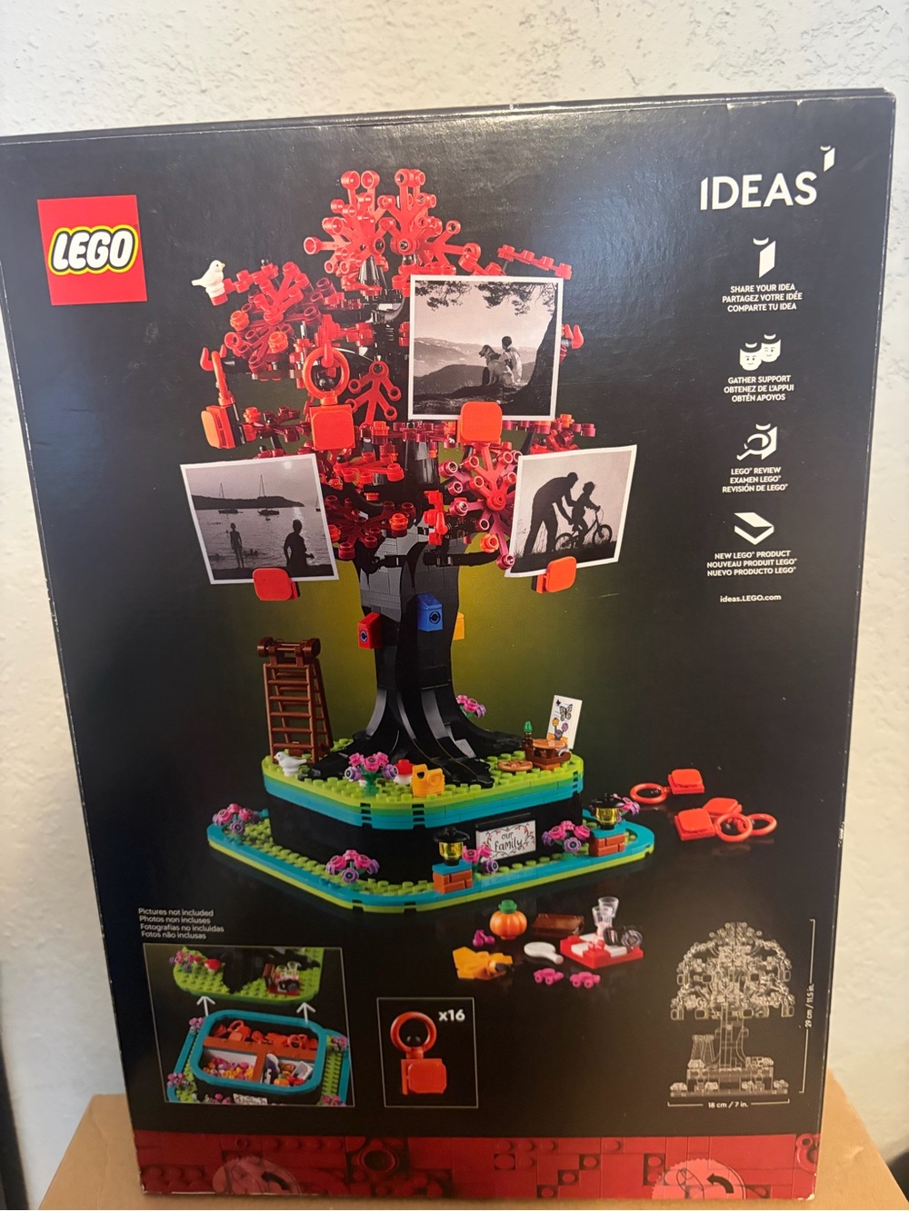 LEGO Ideas Red and Black Blossom Photo Tree Building Set